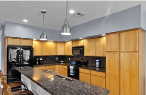 Fridge, oven, dishwasher - 212 Spacious 4BR Ocean View home on South Padre Island, ideal for large groups. (South Padre Island)