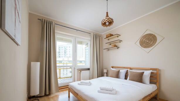 1 bedroom, iron/ironing board, WiFi, bed sheets - Metro Ursynów Homely Apartment (Warszawa)