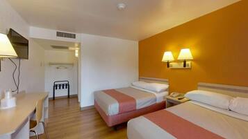 Standard Room, 2 Double Beds, Non Smoking | Laptop workspace, iron/ironing board, free WiFi