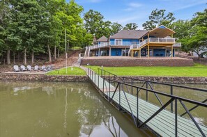 Exterior - Spacious Lakefront Home w/ Private Dock, Decks, Game Room & Firepit at the 12mm (Sunrise Beach)