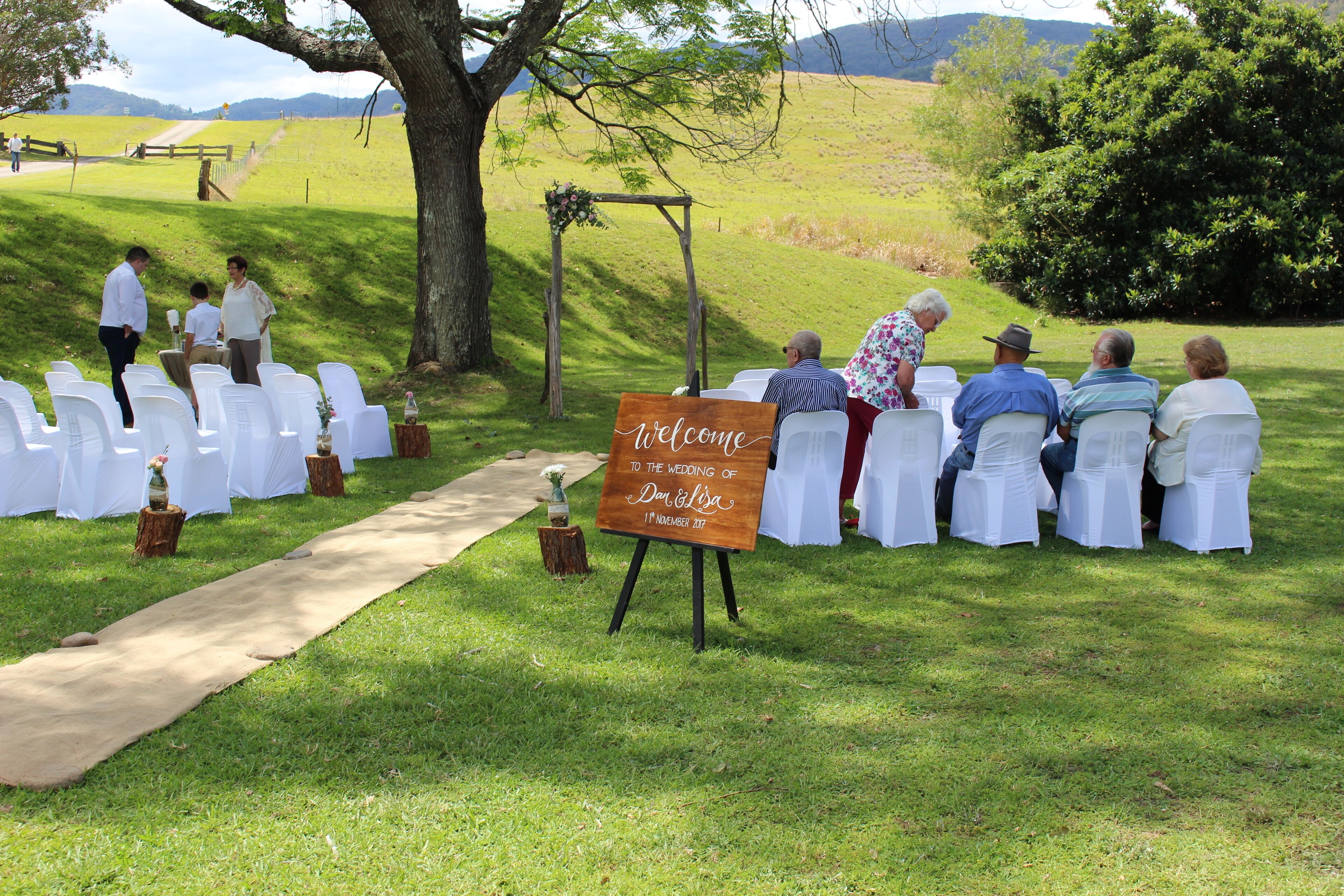 Outdoor banquet area