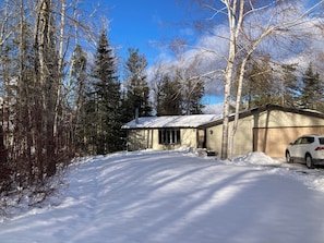 Property grounds - Home on Lake Huron with sandy beach and beautiful yards in Cheboygan, Michigan  (Cheboygan)