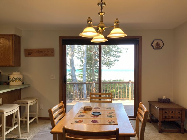 Dining - Home on Lake Huron with sandy beach and beautiful yards in Cheboygan, Michigan  (Cheboygan)