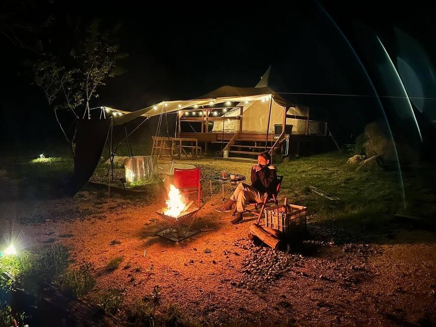 Outdoor banquet area