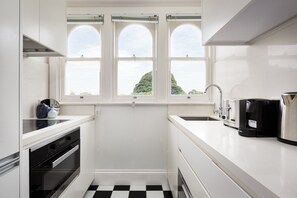 Fridge, microwave, oven, stovetop - Executive Studio With Patio Near Trains (Lewisham)