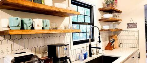 Microwave, oven, stovetop, dishwasher