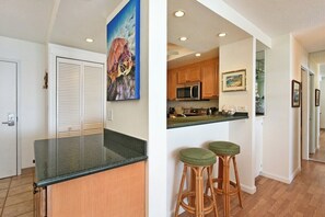 Fridge, microwave, oven, stovetop - Hololani A701 Island Style OceanFront 2BD Wonderful Views (Lahaina)