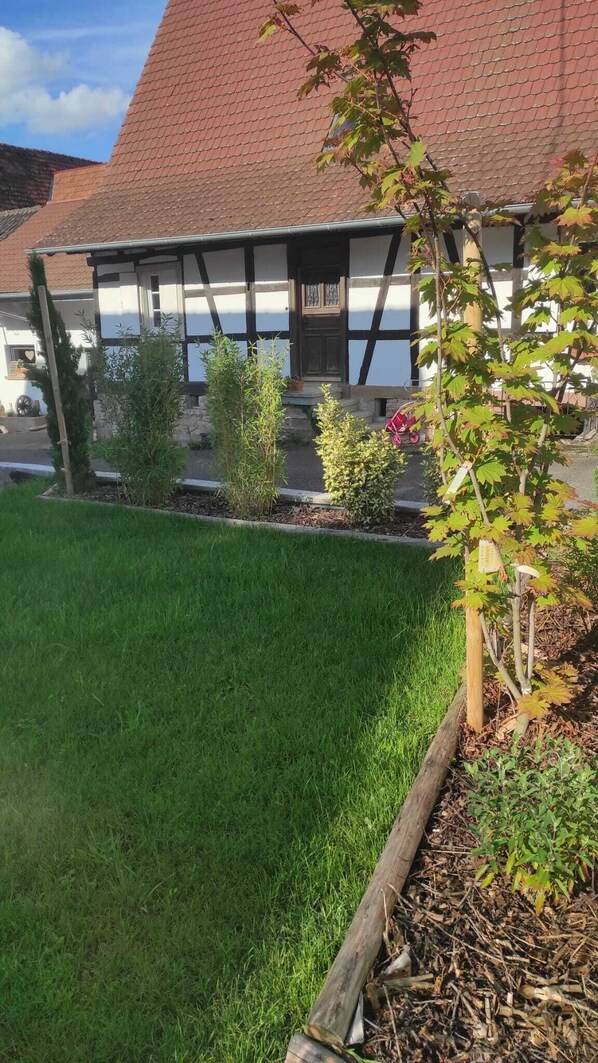 Property grounds - Le gîte des peupliers, a fully-equipped house in a peaceful street. (Hoffen)