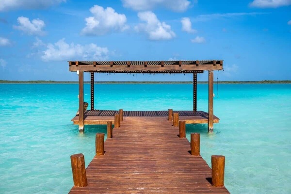 Pier on the Bacalar lagoon