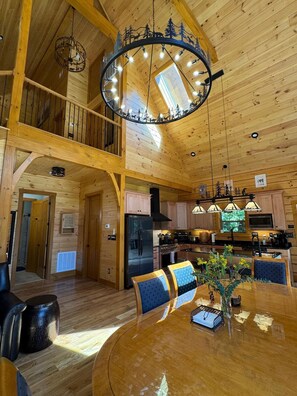 Private kitchen - Riverside: Modern stream side, Log Cabin, Built 2025 (Deep Gap)