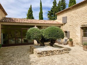 Terrace/patio - Mas provençal with swimming pool and outbuilding in Lacoste 5 bedrooms - 5 bathrooms (Lacoste)