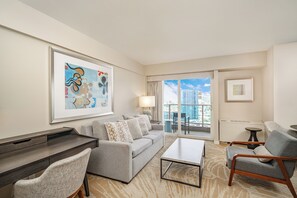 Smart TV - Junior Suite 1 Bedroom Ala Moana Condominium, City / Partial Ocean from Lanai (Honolulu)