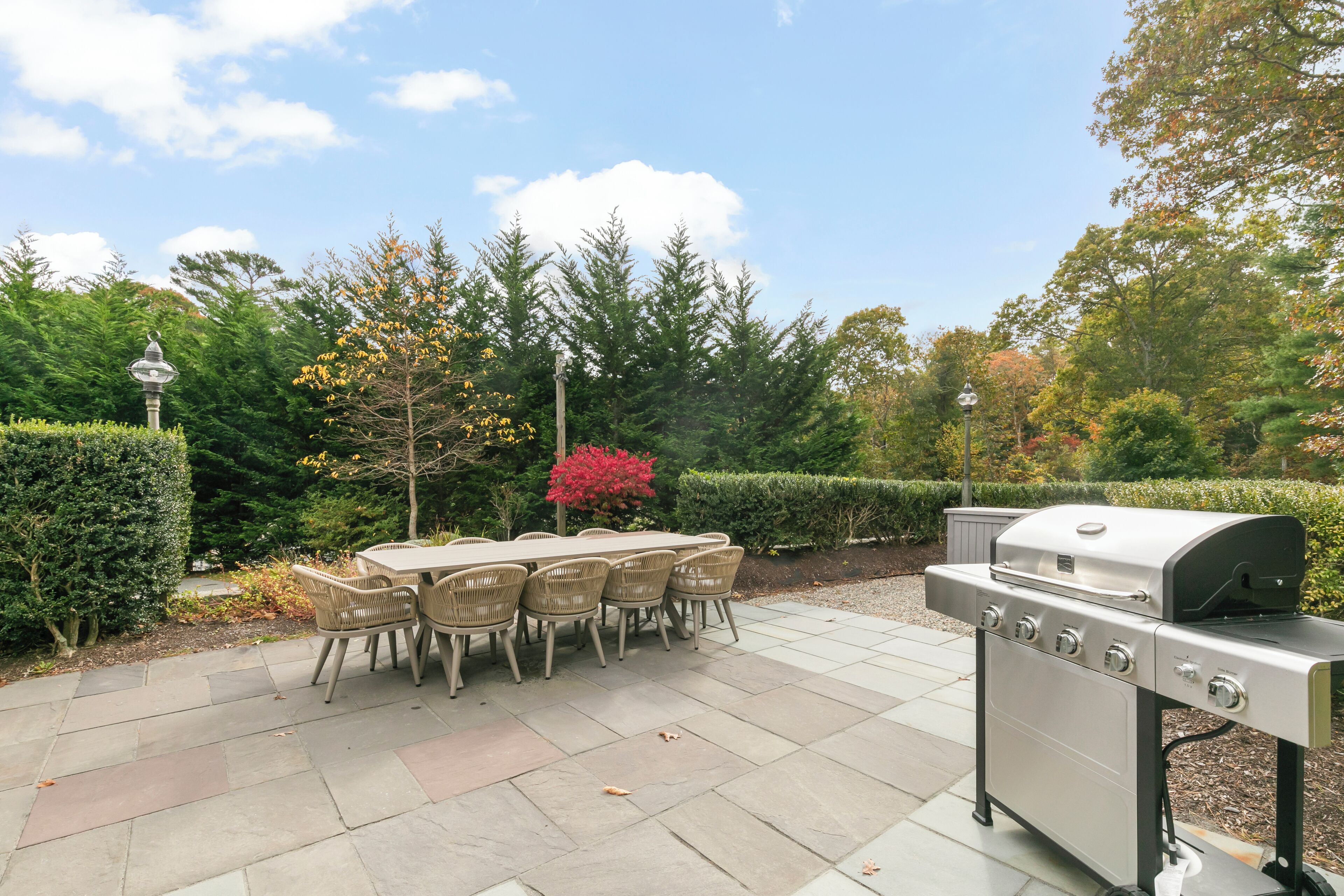 BBQ and enjoy at a 10-seat table.