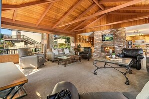 TV, fireplace - 4045 Mission Hill ~ Mission Ranch, Point Lobos View (Carmel)