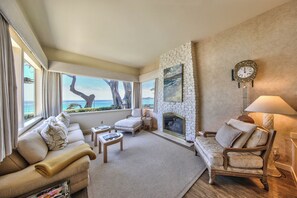 TV, fireplace - 4048 Sea Gate - Stunning Ocean Views, Beach Access (Carmel)