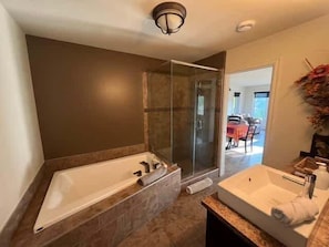 Shower, hair dryer, towels - Aux Berges de la Rivière-du-Nord 3 (Bleu) (Prévost)