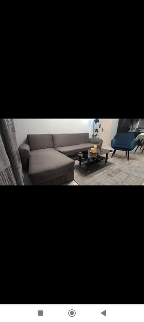 Living area - Perfect 1-bedroom apartment with AC and King-Size Bed ,Trikala Centre (Trikala)