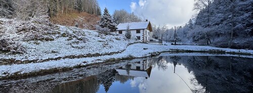 Nature estate with private pond and sauna - sleeps 10 - absolute calm 