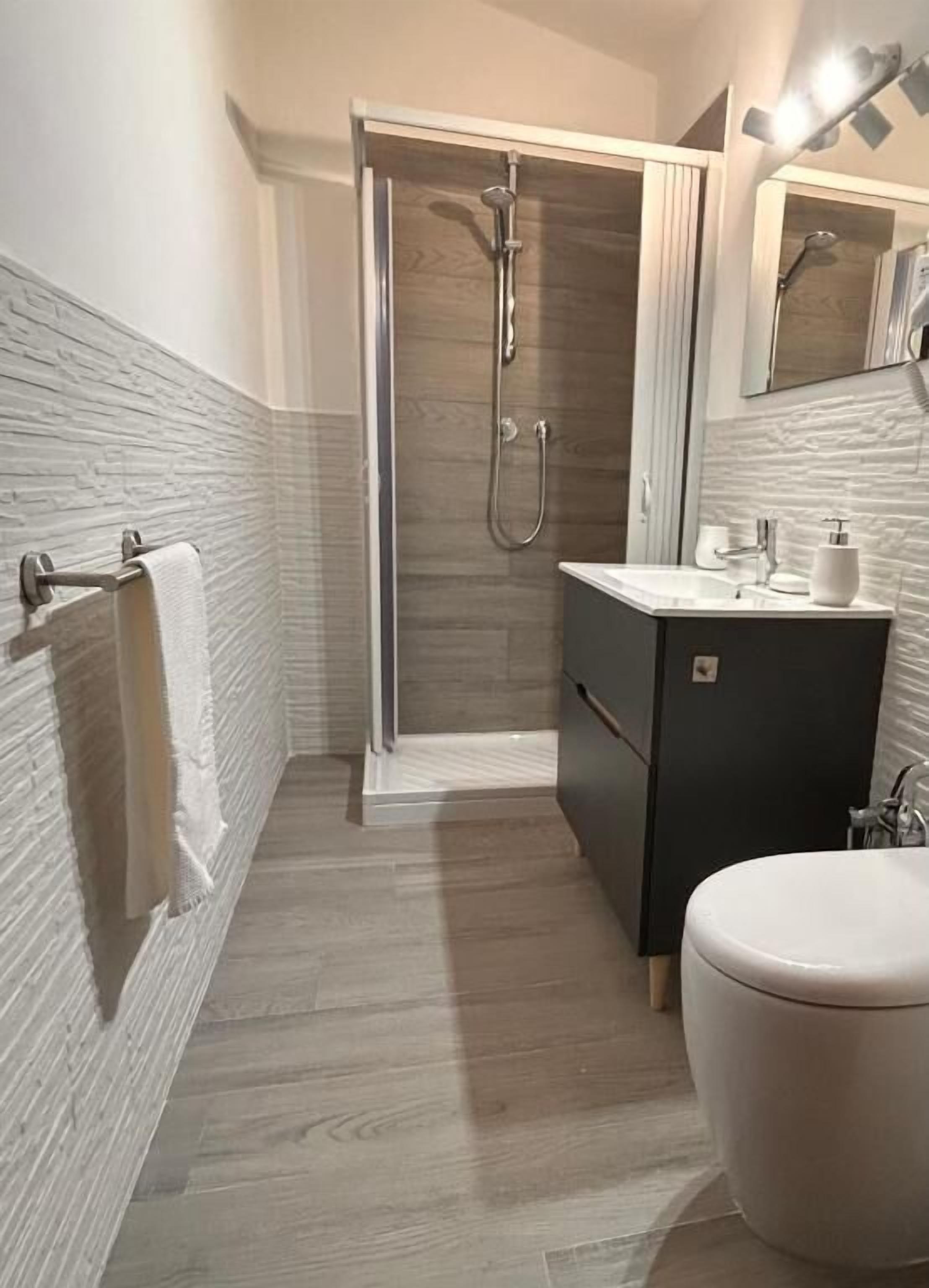 Habitación individual económica, vistas al patio | Baño | Secador de pelo, jabón, champú y papel higiénico