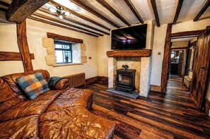 Televisión y chimenea 