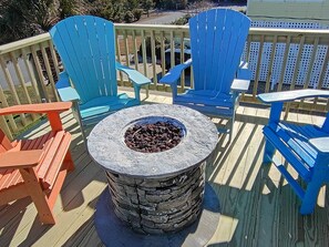 Terrace/patio - Oceanview 4Br w/elevator, private pool, hot tub, steps to beach access (Rodanthe)
