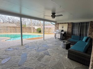 Terrace/patio - DFW World Cup Oasis--Pool & 15 Min to Stadium (Euless)