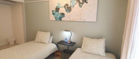 Desk, free WiFi, bed sheets