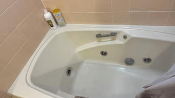 Hair dryer, towels, soap