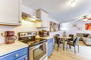 Fridge, microwave, stovetop, coffee/tea maker - Hike, Bike & Boat: Peaceful Piney Woods Home! (New Waverly)