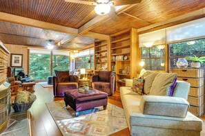 TV, books, video library