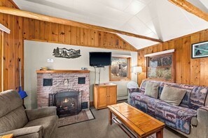 TV, fireplace - Glorious, dog friendly, 2 bedroom cabin with great views close to RMNP! (Estes Park)