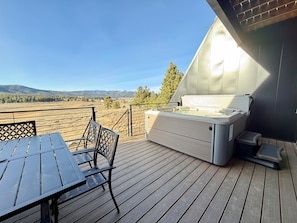 Outdoor dining - Luxury 4BR Ski Condo | Private Hot Tub | Mountain Views | Garage (Angel Fire)