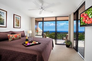 3 bedrooms, iron/ironing board, WiFi, bed sheets - Beautiful Ocean View 3-bedroom condo with AC in soothing Kailua-Kona (Kailua-Kona)