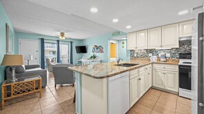 Fridge, microwave, oven, stovetop - Coastal Comfort Sugar Beach | Direct Beach Access (Orange Beach)