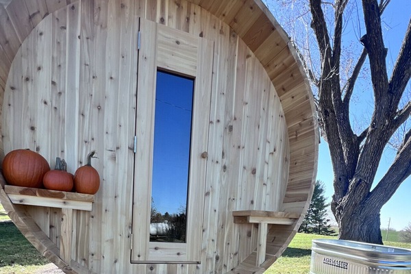 Authentic wood-fired cedar sauna—your private sanctuary for recovery