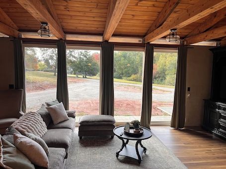 Living area. Welcome to your private escape in Traveler's Rest!
