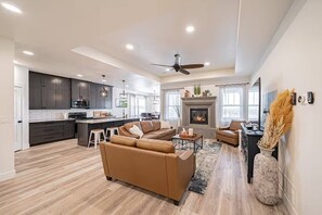 TV, fireplace - Teton Valley Getaway | Hot Tub, BBQ + Pet Friendly! (Ashton)