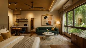 Quarto casal superluxo, vista para o jardim | Wi-Fi de cortesia