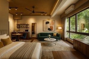 Quarto casal superluxo, vista para o jardim | Wi-Fi de cortesia