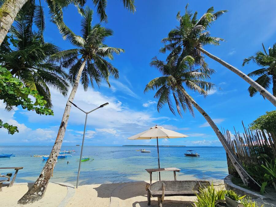On the beach, white sand