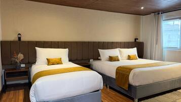 Hypo-allergenic bedding, in-room safe, blackout curtains, soundproofing