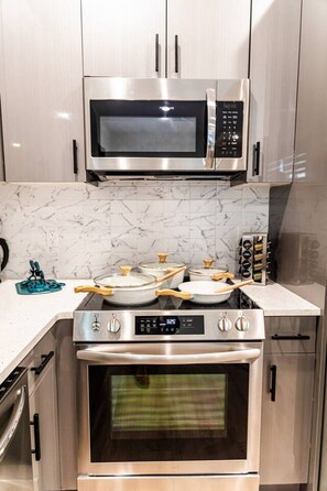 Fridge, microwave, oven, stovetop - Two Bedrooms W/ Free Indoor Parking-25 Mins to NYC (West New York)