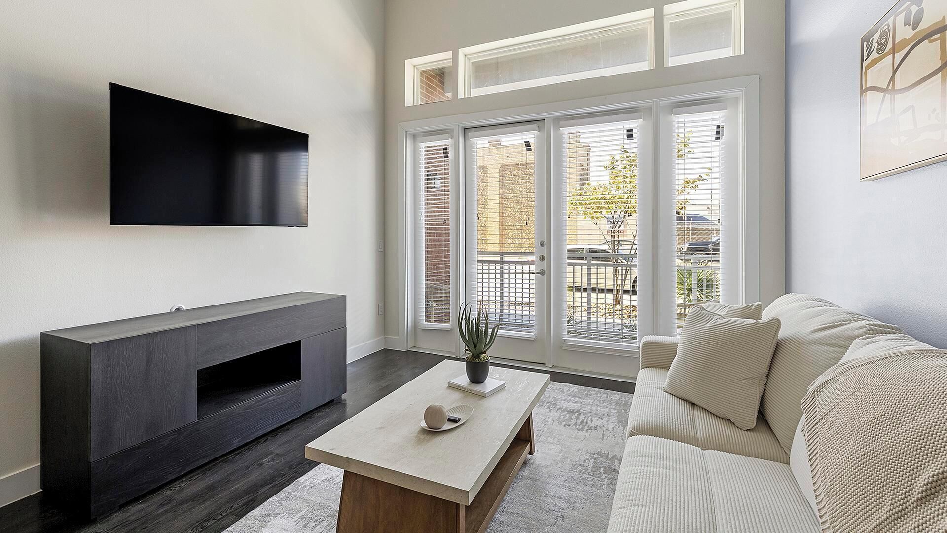 Apartment (1 Bedroom) | Living area | 50-inch TV with digital channels