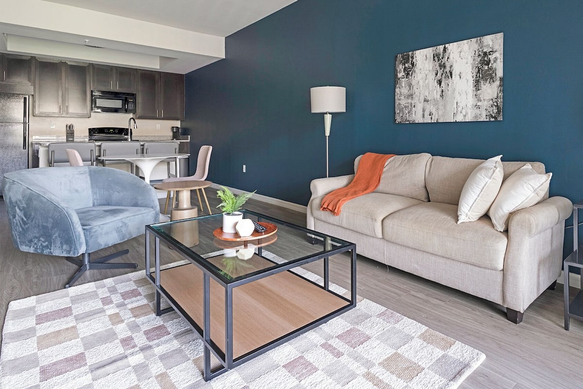 Apartment (1 Bedroom) | Living area | 50-inch Smart TV with digital channels