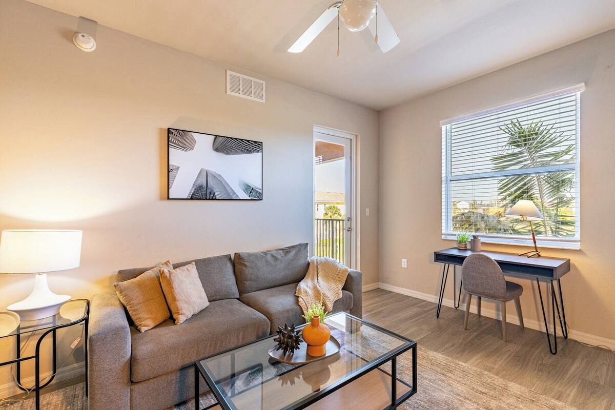 Apartment (2 Bedrooms) | Living area | 50-inch Smart TV with digital channels