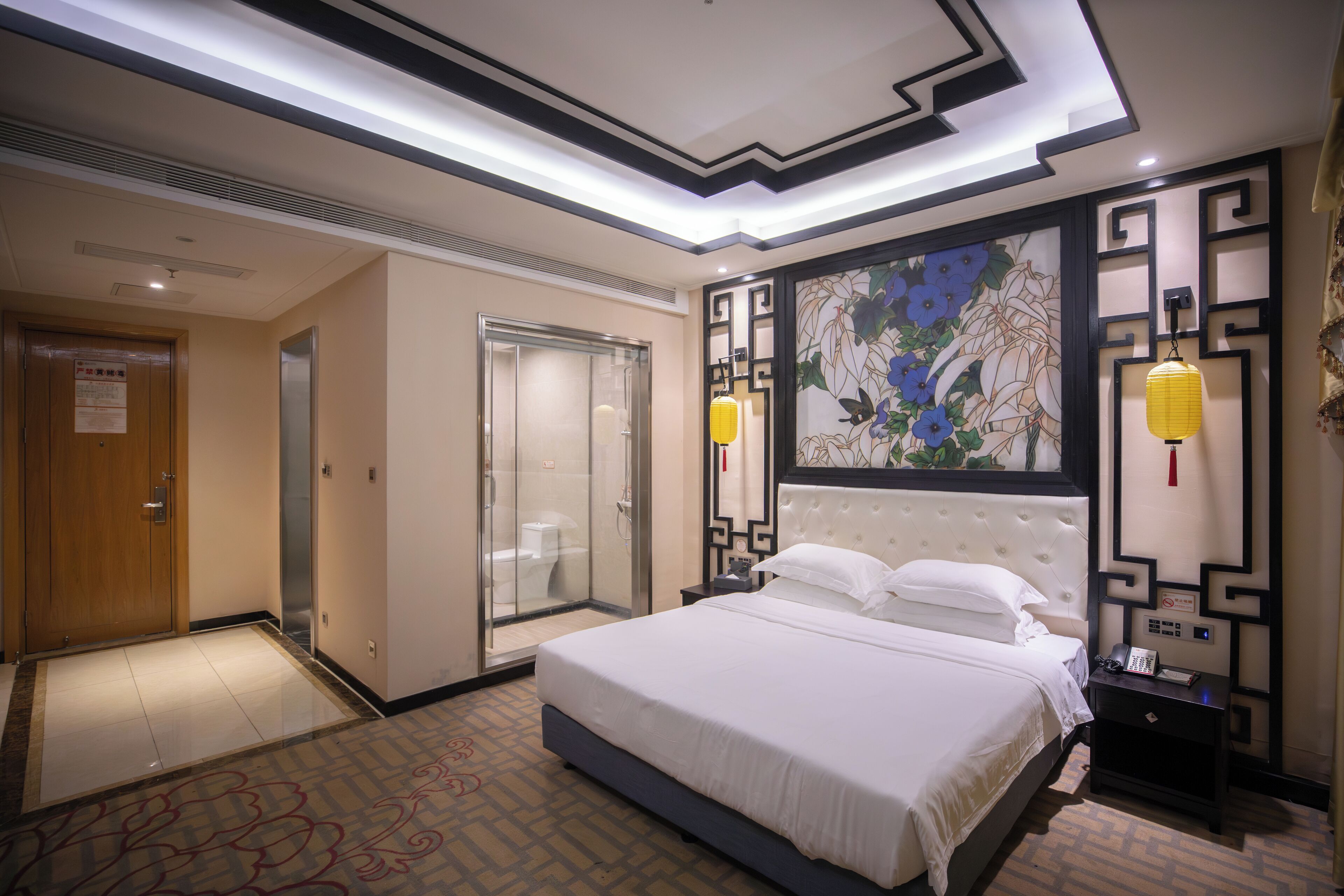 Desk, laptop workspace, blackout drapes, free WiFi