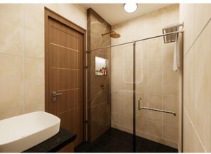 Deluxe Double Room | Bathroom | Shower, free toiletries, hair dryer, towels - Sawariya hotels (Tiruvannamalai)