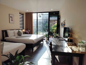 Family Triple Room, Mountain View | Desk, laptop workspace, free WiFi - Secret Garden Homestay  (Cat Ba island)
