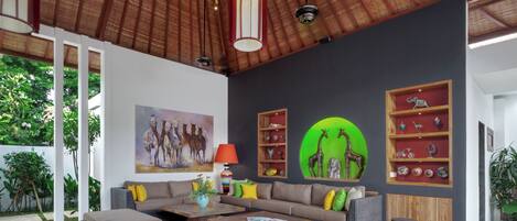 Villa Deluxe, 6 chambres, piscine privée | Aire de séjour