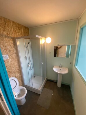 Shower, towels - Apartment 'Les Moulins - Studio 3' with Wi-Fi (Cherbourg en Cotentin)